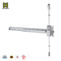 KEYMAN-Verrouillage de porte à trois points en acier inoxydable, grade 1, antifeu, 3 heures, avec serrure à mortaise, barre de poussée, dispositif de sortie