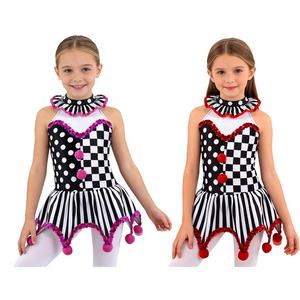 Disfraz de payaso de circo para niñas de 4 a 14 años, vestido de cosplay para juegos de rol, fiestas temáticas, carnaval, actuaciones en el escenario - Product Image 1
