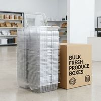 Boîte d'emballage écologique en plastique PET transparent 230x190x75MM avec trous de ventilation respirants pour sandwichs, fast-food, pâtisseries et salades