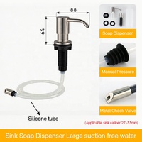 Dispensador de Jabón para Hotel, Dispensador de Jabón Líquido Blanco de Plástico ABS, Dispensador de Jabón Táctil con Cabezal de Bomba y Kit de Tubo de Extensión