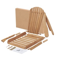 Fauteuil de jardin en bois de cèdre Adirondack pliable, semi-assemblé