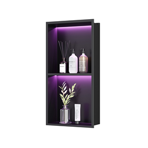 <span class=keywords><strong>Niche</strong></span> <span class=keywords><strong>murale</strong></span> moderne en acier inoxydable noir à double couche Lumières <span class=keywords><strong>de</strong></span> couleur RVB à la mode changeant l'indice d'étanchéité IPX67 pour l'utilisation dans la <span class=keywords><strong>salle</strong></span> <span class=keywords><strong>de</strong></span> <span class=keywords><strong>bain</strong></span> - Product Image 3