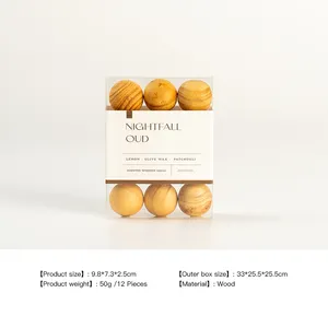 Widely Use 12 Grain Pvc Box Drawer Scented Wooden Balls For Clothes