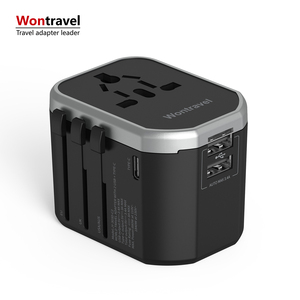 Wontravel Bộ Chuyển Đổi Du Lịch Điện Quốc Tế Thông Dụng USB Type C Kép Bộ Chuyển Đổi Phích Cắm Du Lịch Châu Âu Chuyển Đổi <span class=keywords><strong>4</strong></span> Trong <span class=keywords><strong>1</strong></span> - Product Image 1