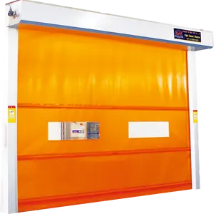 Pintu penggulung cepat otomatis panas tahan ledakan isolasi suara pvc gorden lembut kecepatan tinggi roller shutter pintu untuk bengkel