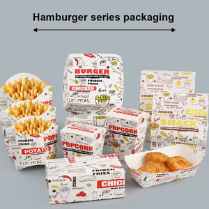環境にやさしいハンバーガーとフライドチキンのパッキングボックスファーストフードテイクアウトボックスセット - Product Image 3