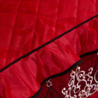Ensemble de jupes de lit en velours neuf avec dentelle, style américain, motif floral végétal