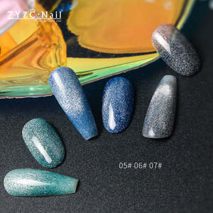 ZYZC Fashion Diamond Buntes Katzenauge Ein weich gel Nägel <span class=keywords><strong>Polish</strong></span> Art Top Säure freier Kleber Gel Magnet Primer Inklusive Drops hipping - Product Image 6