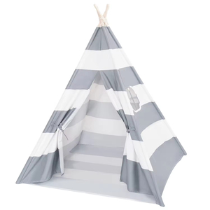 Tienda de Campaña Tipi de Lona de Algodón para Niños, Tienda de Campaña India para Niños Pequeños, 160 cm, Rayada, para Negocios de Alquiler, Tienda de Campaña Tipi India - Product Image 1