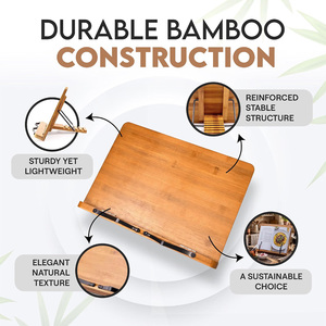 Support <span class=keywords><strong>de</strong></span> <span class=keywords><strong>livre</strong></span> <span class=keywords><strong>de</strong></span> recettes en bambou, grand format, réglable, avec plateau et pinces à papier – Couleur noyer, grand format – Support <span class=keywords><strong>de</strong></span> <span class=keywords><strong>livre</strong></span> <span class=keywords><strong>de</strong></span> recettes à 4 positions - Product Image 4