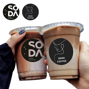 Etiqueta Adhesiva de PVC Personalizada con Logotipo, Resistente al Agua, Impresión de Etiquetas para Café, Leche, Té, Marca Comercial - Product Image 1