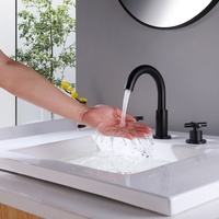 Robinet de baignoire autoportant en laiton noir de luxe, finition standard hôtelière, vente chaude
