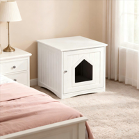 Meilleures ventes : Maison pour chat et chien moderne pour salon intérieur, en bois, imprimé animal, respirante, petite cage pour chien toutes saisons