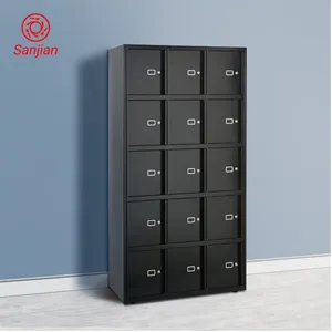 Sanjian KD structure new vertical furniture changing clothes storage cabinet 12 swing doors separate space steel metal lockers