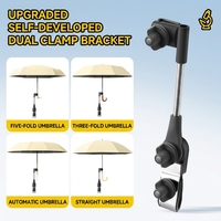 Parapluie à cinq plis pour poussette d'enfant, pare-soleil avec fonctions d'ombrage et de protection contre la pluie, housse universelle pour poussette