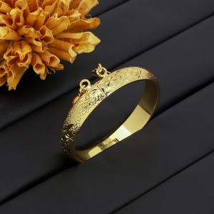 JXX Venta al por Mayor de Brazaletes de Moda Chapados en Oro de 24K, Diseño Abierto, Brazaletes Árabes de Dubái para Mujer - Product Image 3