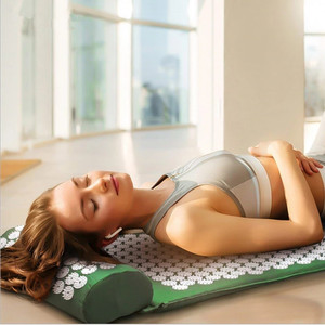 Esterilla de algodón para masaje corporal, acupuntura, <span class=keywords><strong>Yoga</strong></span>, acupresión, relajación muscular, juego de almohada con bolsa - Product Image 4