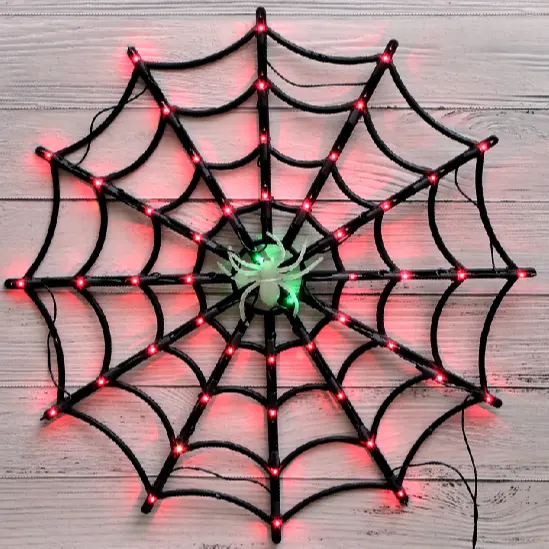 UL 50LT Halloween Outdoor Decorative Spider Web Lights For Party Home Wall Window