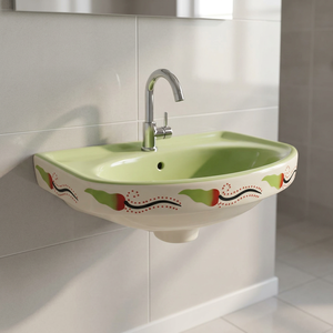 Brown Creative Square Ceramic Wall Hung Wash Basin Modern Bathroom Hand Wash Sink for Villa Hospital Hotel Projects - Product Image 4
