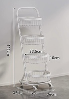 Metal ronde mand verrijdbare keuken fruit- en groente organizer display rek