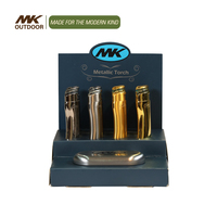 Vente en gros sur mesure MK Briquet métal cigarette or Briquet butane double flamme Métal torche Turbo direct