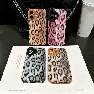 Custodia Protettiva per Lenti in Pelle PU con Texture Leopardata alla Moda per <span class=keywords><strong>iPhone</strong></span> 16 15 14 13 12 <span class=keywords><strong>11</strong></span> Pro Max 16 Plus Pro, <span class=keywords><strong>Cover</strong></span> Morbida Opaca in TPU - Product Image 1