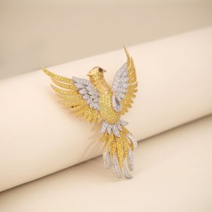 Premium Diamond Brooch Crafted in 925 Sterling Silver Elegant Fashion Jewelry Decorative Pin <b>for</b> Dresses Scarves Coats and <b>Hats</b> - Product Image 3