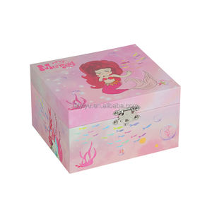 Boîte à musique personnalisée avec <span class=keywords><strong>chanson</strong></span>, ballerine de dessin animé, sirène rose, princesse, boîte à musique rotative de ballet - Product Image 2