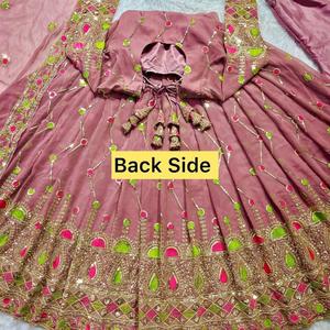 <b>Stand</b> Out From the Crowd and Make a Fashion Statement with This Deep Sapphire Lace Detailed Zari Suit Set at Wholesale Price - Product Image 3