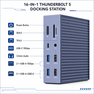 Base de Conexión Thunderbolt 5 16 en 1, 120 Gbps, TBT5, USB4, Pantalla 8K, 140 W PD, Ethernet 2.5G, Hub <span class=keywords><strong>USB</strong></span> C para Computadora Portátil y Estación de Trabajo - Product Image 3