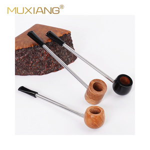 Muxiang Wood Tobacco Pipe Straight Type Solid Wood Smoking Pipe For Personal Gift - Product Image 5