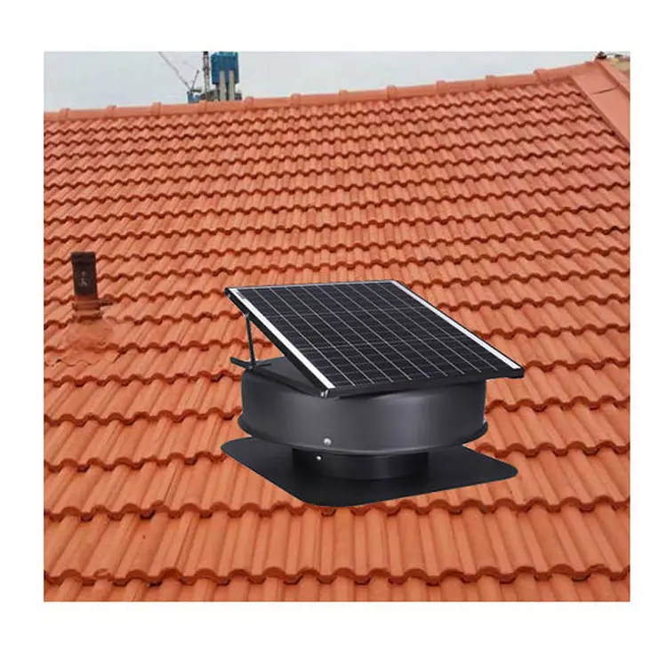 Năng lượng mặt trời mái Vent Quạt thông gió cho container nhà mà không cần điện điện prefab nhà nhiệt Air extractor fan với năng lượng mặt trời hệ thống