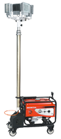Moteur mobile tour LED lumière mât télescopique poteau levage pneumatique et ventilateurs ballon gonflable lumières SJB-880L