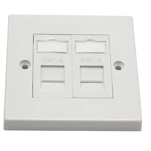 Au chúng tôi anh tiêu chuẩn Wall Mount Outlet CAT5e CAT6 RJ45 <span class=keywords><strong>Keystone</strong></span> mô-đun 2 cổng mặt tấm - Product Image 6