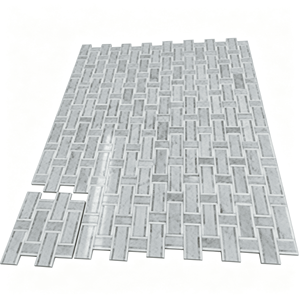 Plaque de mosaïque en marbre blanc tressé 325x327mm pour la décoration murale et de sol intérieure, meubles de salle de bain - Product Image 2