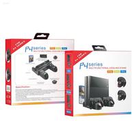 Station de Refroidissement Verticale Gepaide à 4 Ventilateurs pour PS4 Slim/P4 Pro avec Double Chargeur de Manettes (Port EXT) et Support de Console