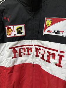 Veste d'hiver rétro <span class=keywords><strong>F1</strong></span> brodée de haute qualité, écologique, matelassée douce, style baseball/vélo, épaisse, chaude, avec poches pour motard - Product Image 4