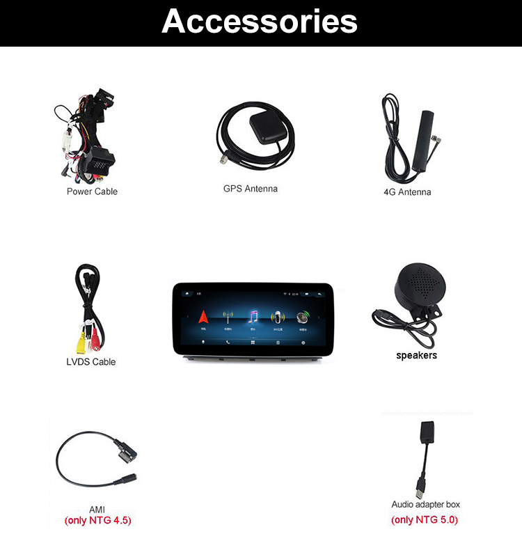 Android 11.0 Car Radio For Benz 2008-2012 GLK NTG4.0 10.25&12.3 Inch Screen 2din Stereo RDS DSP GPS Navigation Multimedia Player