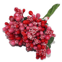 Mini-bouquet de baies de pamplemousse stabilisées, fleurs en mousse et étamines pour la décoration DIY de la Fête des Mères et de Noël
