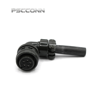 PSCCONN MS 5015 Série MS3108A 16-8S 90 °   Connecteur d'alimentation circulaire industriel fileté en métal, 5 broches, femelle, à angle droit