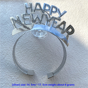 قبعة حفلات رأس السنة الجديدة مخصصة مع عصابة رأس وتاج - ألوان ذهبية وفضية وسوداء من ورق الألمنيوم غير سامة ومتينة - وصول جديد - Product Image 4