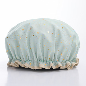Gorro <span class=keywords><strong>de</strong></span> ducha <span class=keywords><strong>de</strong></span> <span class=keywords><strong>baño</strong></span> reutilizable <span class=keywords><strong>de</strong></span> gran oferta <span class=keywords><strong>de</strong></span> alta calidad, gorro <span class=keywords><strong>de</strong></span> ducha impermeable <span class=keywords><strong>de</strong></span> doble capa con logotipo personalizado para mujer - Product Image 4