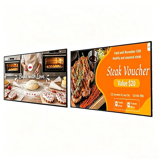 43-Inch Indoor Wall Mounted Digital Signage LCD Split Screen Display for Advertising