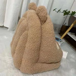 Lit pour chat semi-fermé ovale, nid de couchage chaud pour l'hiver, pour chat, chaton, chiot, lavage à la main, fibre de polyester JH 013 - Product Image 1