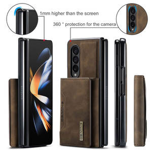Pour <span class=keywords><strong>Samsung</strong></span> <span class=keywords><strong>Z</strong></span> <span class=keywords><strong>Fold</strong></span> <span class=keywords><strong>3</strong></span> Fold3 Cover <span class=keywords><strong>Coque</strong></span> Original DG. MING M2 Magnétique Pliable Amovible Portefeuille En Cuir Téléphone Cas Antichoc - Product Image 4
