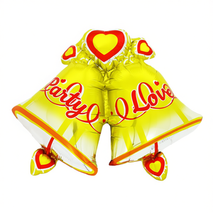 Ballon Cloche de Noël Party Love 89x72cm en Mylar Métallisé pour Décoration de Fête et Célébrations Festives - Product Image 1