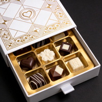Boîte à bonbons en carton jetable carrée pour tiroir, impression personnalisée, fête d'anniversaire, pour les boutiques
