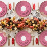 Missjoy — assiettes en céramique avec jante dorée, chargeur, vaisselle, couleurs mates