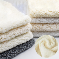 Shaoxing fabricant 100% Polyester Faux coton Sherpa doublure polaire Pile courte fausse fourrure peluche tissu polaire