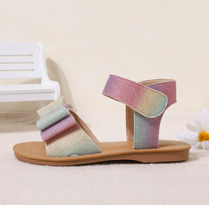 Sandales à nœuds pour enfants, chaussures de princesse, sandales à boucles et crochets, semelles en caoutchouc - Product Image 4